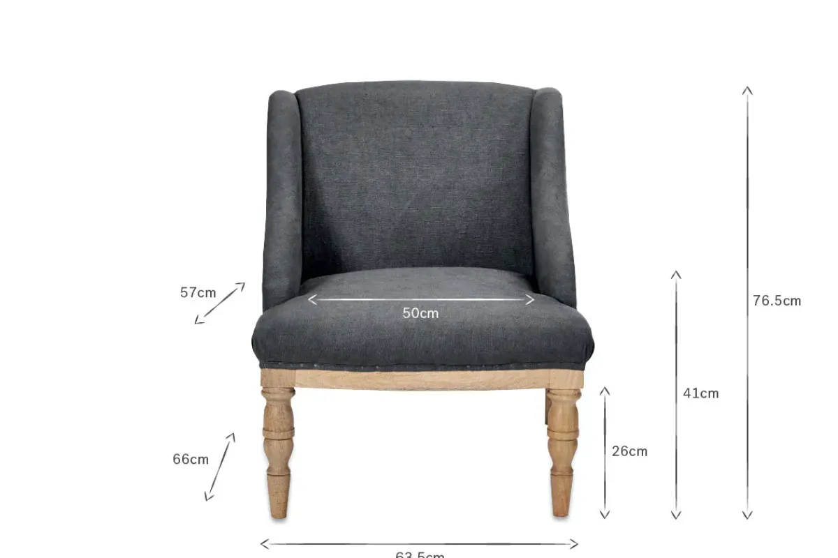 Bedroom|Living^Nkuku Elbu Deconstructed Linen Armchair - Charcoal