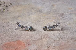 Jewellery & Jewellery Boxes|Jewellery^Nkuku Elina Labradorite Ear Climber - Silver