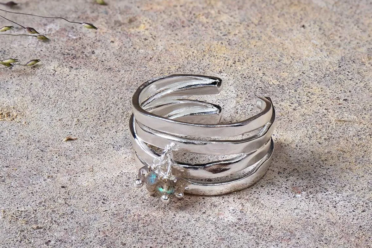 Jewellery & Jewellery Boxes|Jewellery^Nkuku Elina Labradorite Ring - Silver