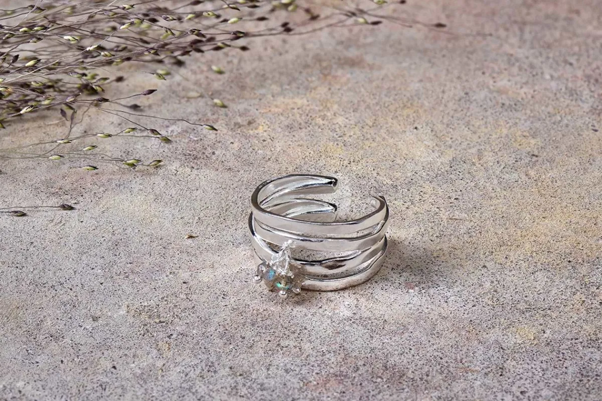 Jewellery & Jewellery Boxes|Jewellery^Nkuku Elina Labradorite Ring - Silver