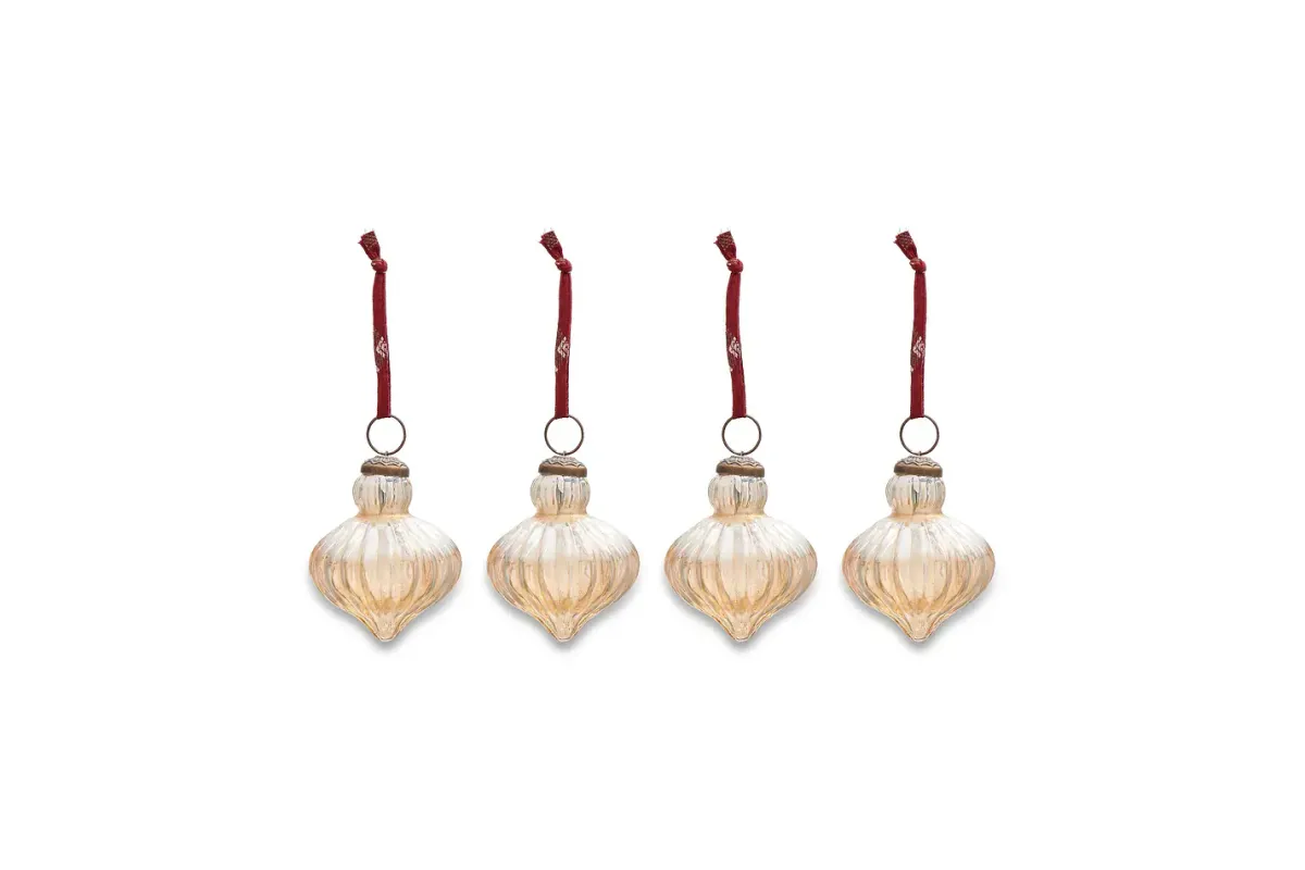 Candles & Candleholders|Baubles & Tree Decorations^Nkuku Eliza Baubles - Gold Luster (Set of 4)