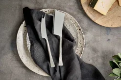 Serving Cutlery|Cheese Board & Knives^Nkuku Ena Cheese Knife Set - Brushed Silver (Set of 2)
