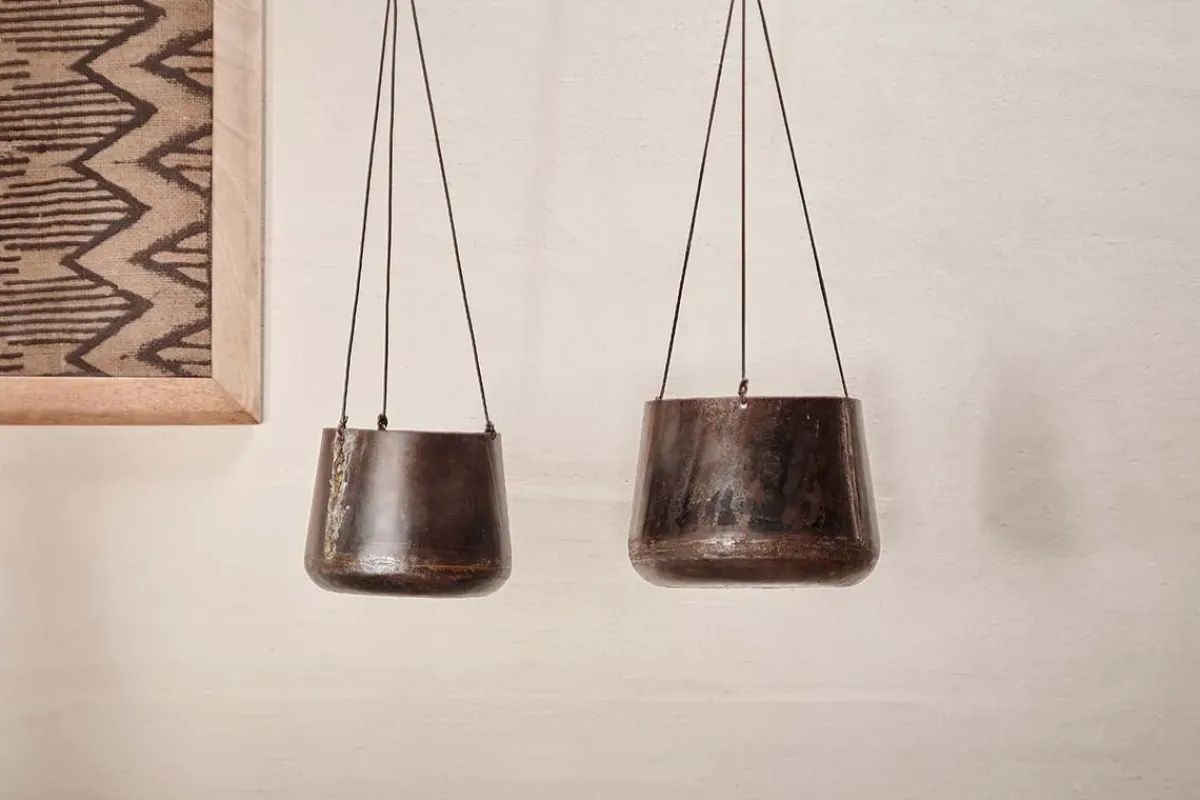 Decorative Home Accessories|Hanging Planters^Nkuku Endo Reclaimed Iron Hanging Planter