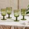 Entertaining Glasses|Wine & Champagne Glasses^Nkuku Fali Wine Glass - Olive - (Set of 4)
