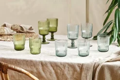 Entertaining Glasses|Wine & Champagne Glasses^Nkuku Fali Wine Glass - Olive - (Set of 4)