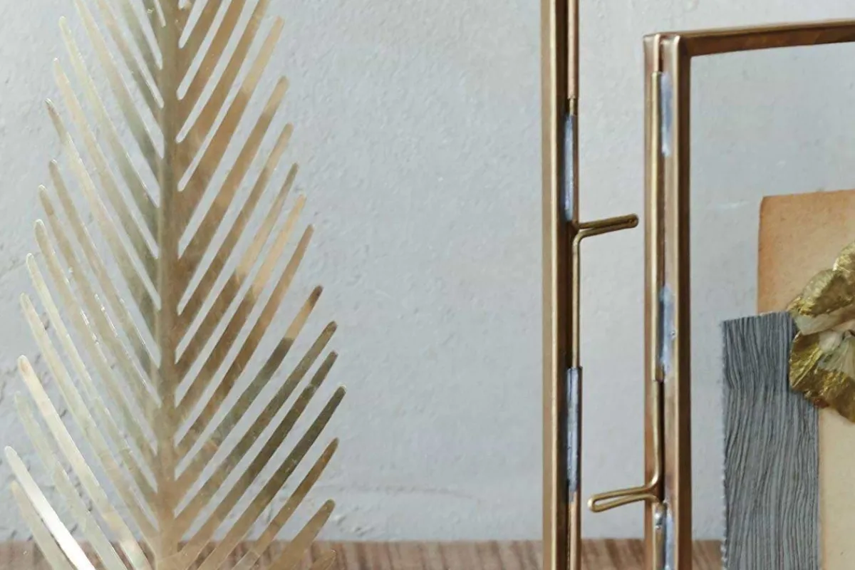 Decorative Home Accessories|Desk Accessories^Nkuku Folded Danta Frame - Antique Brass