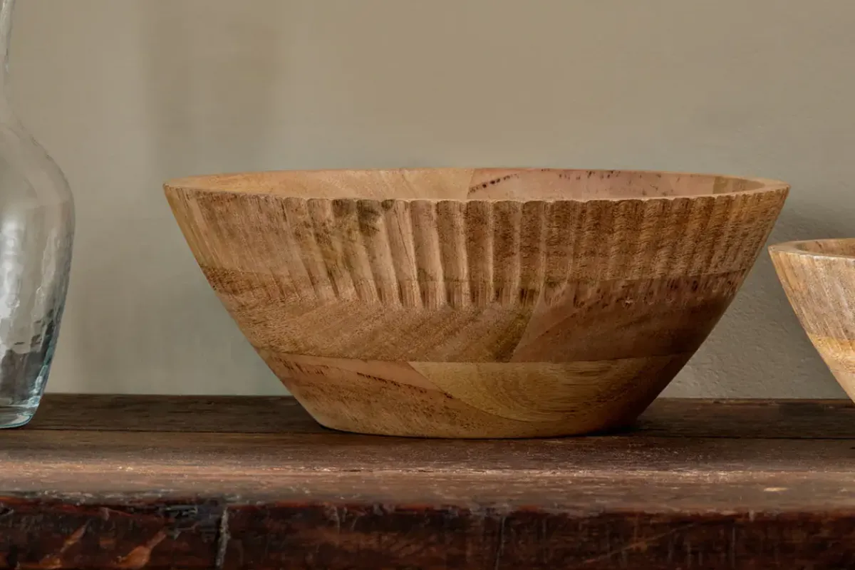 Serving Bowls|Bowls & Trays^Nkuku Gavivi Mango Wood Bowl - Natural