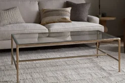 Living|Coffee Tables^Nkuku Gilasi Cast Metal & Glass Coffee Table - Antique Brass