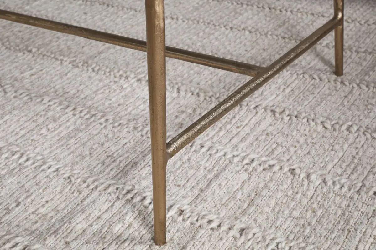 Living|Coffee Tables^Nkuku Gilasi Cast Metal & Glass Coffee Table - Antique Brass