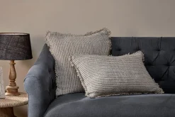 Bedroom Textiles|Cushions^Nkuku Gili Linen Cushion Cover - Dark Green & Natural