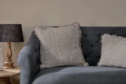 Bedroom Textiles|Cushions^Nkuku Gili Linen Cushion Cover - Dark Green & Natural