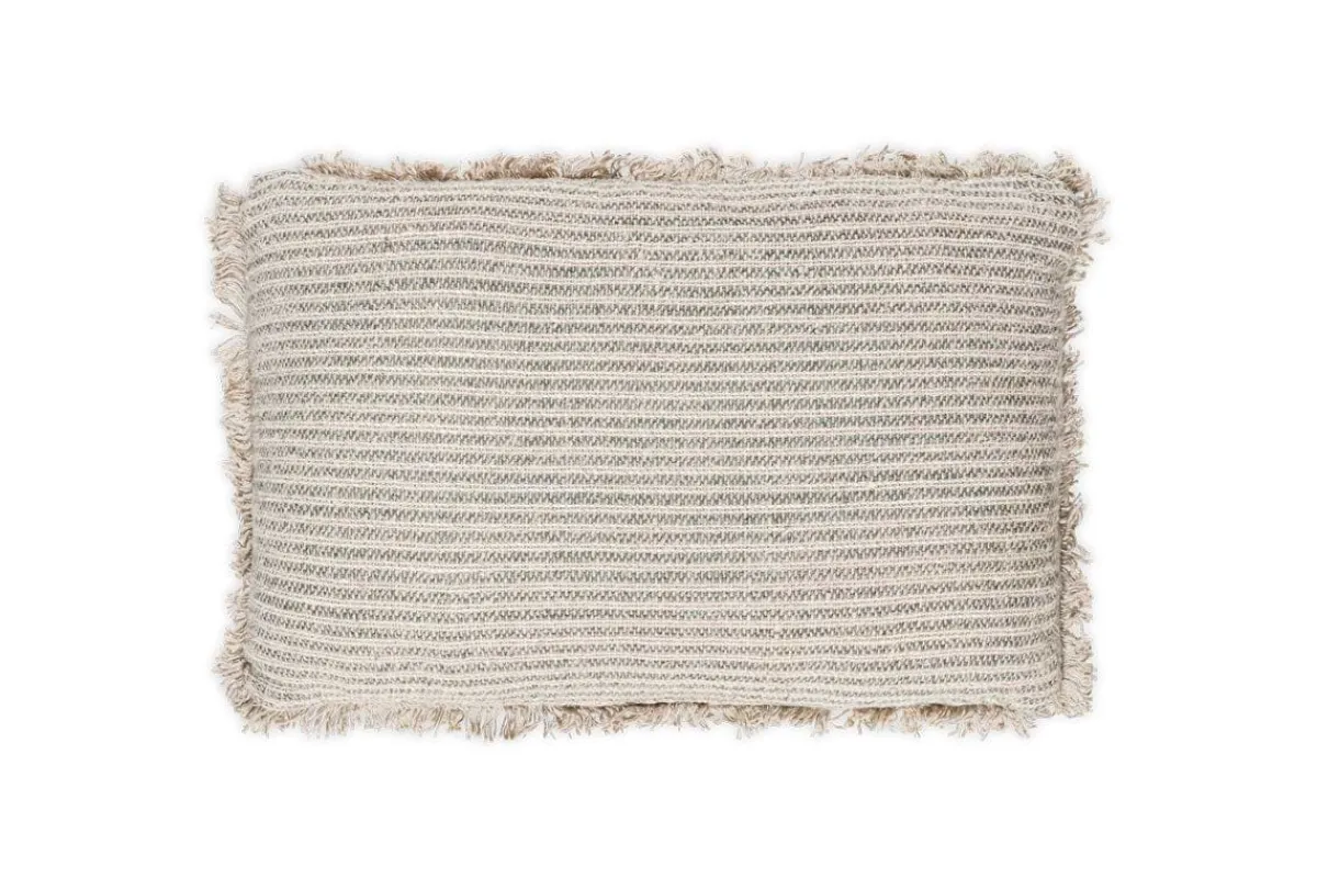 Bedroom Textiles|Cushions^Nkuku Gili Linen Cushion Cover - Dark Green & Natural