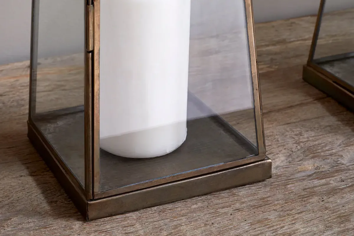 Lanterns|Candles & Candleholders^Nkuku Giva Lantern - Antique Brass