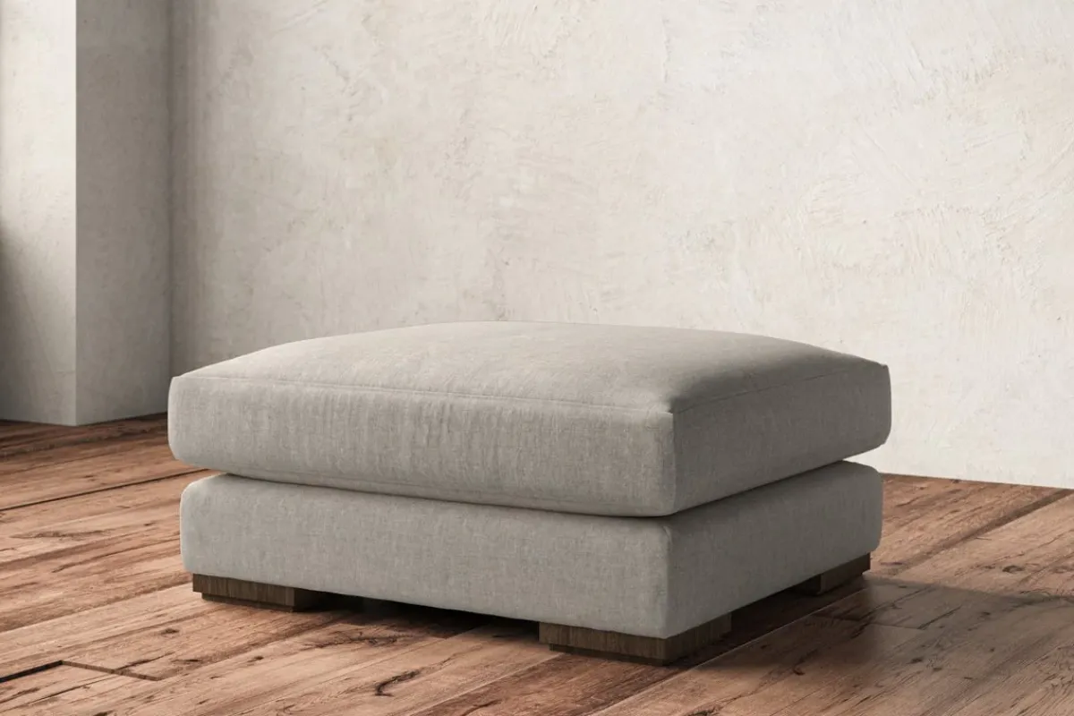 Made To Order Armchairs|Sofa Collections^Nkuku Guddu Large Footstool Brera Linen Natural