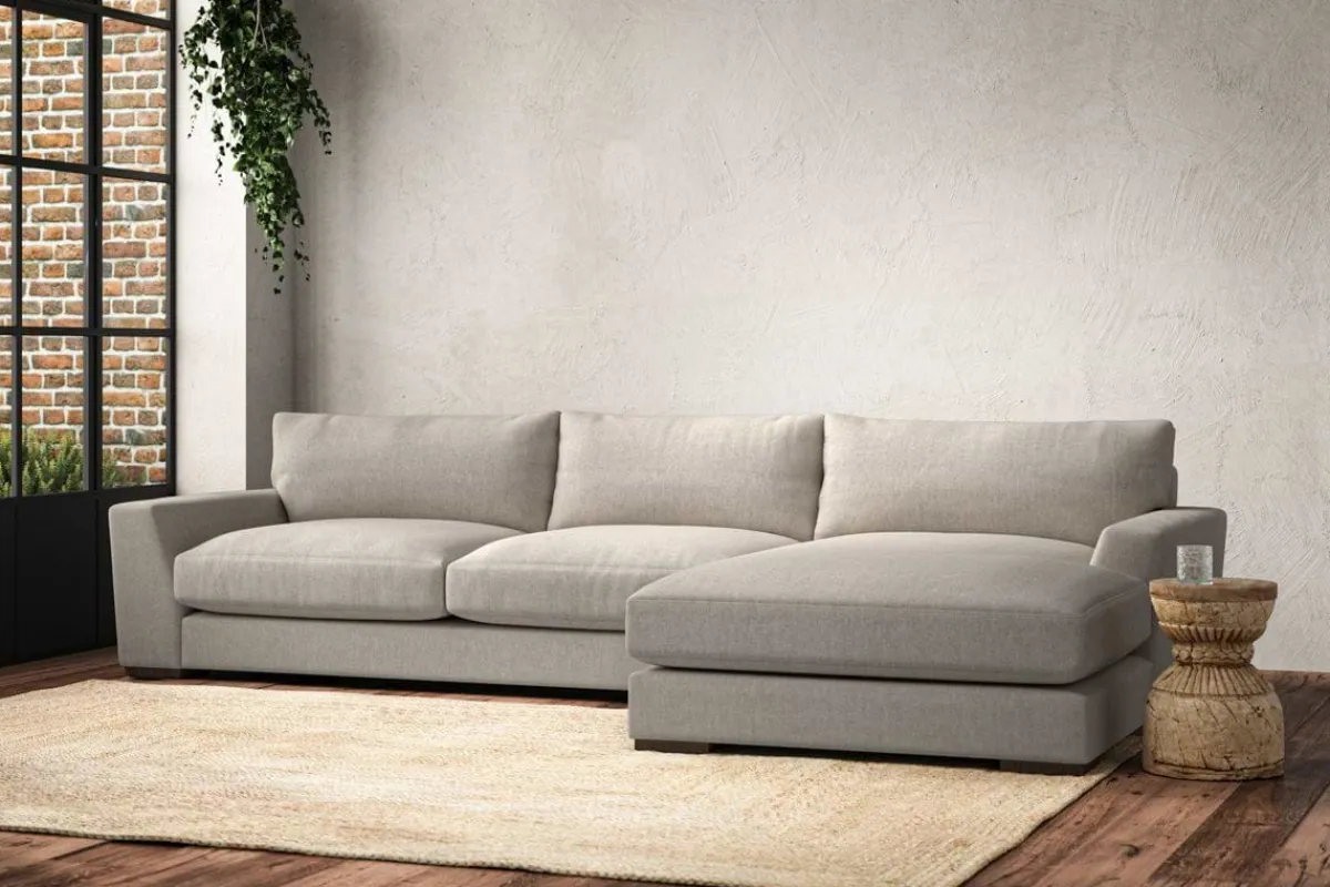 Sofa Collections^Nkuku Guddu Large Right Hand Chaise Sofa Brera Linen Natural