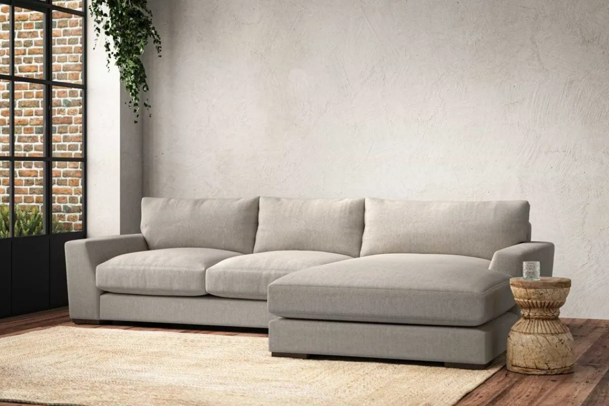 Sofa Collections^Nkuku Guddu Medium Right Hand Chaise Sofa Brera Linen Natural