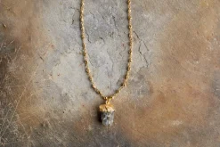 Jewellery & Jewellery Boxes|Jewellery^Nkuku Hadari Labradorite Necklace - Gold