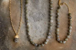 Jewellery & Jewellery Boxes|Jewellery^Nkuku Hadari Labradorite Necklace - Gold