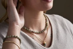 Jewellery & Jewellery Boxes|Jewellery^Nkuku Hadari Labradorite Necklace - Gold