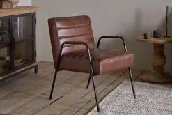 Occasional Chairs^Nkuku Hadithi Leather Occasional Chair - Chocolate Brown