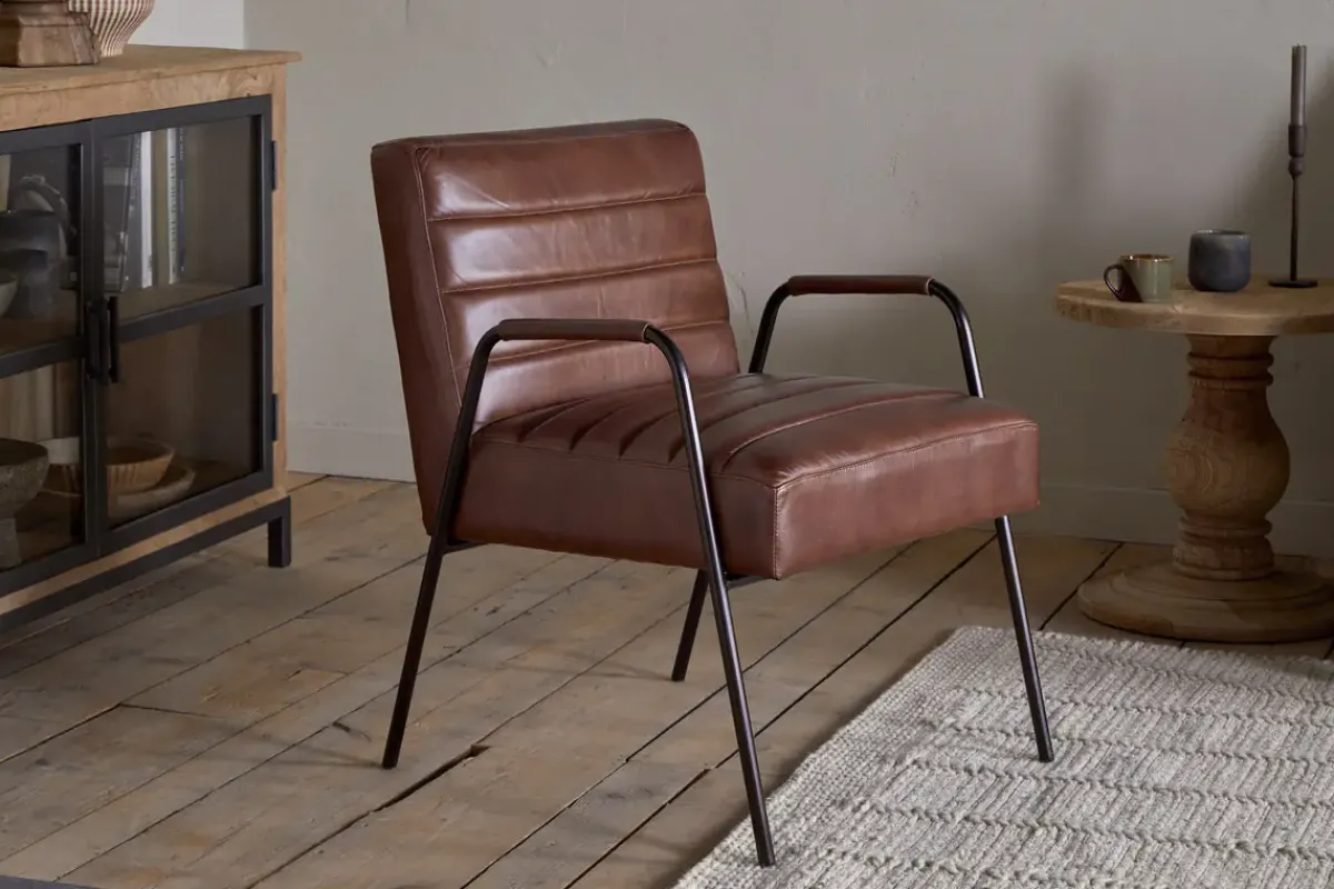 Occasional Chairs^Nkuku Hadithi Leather Occasional Chair - Chocolate Brown
