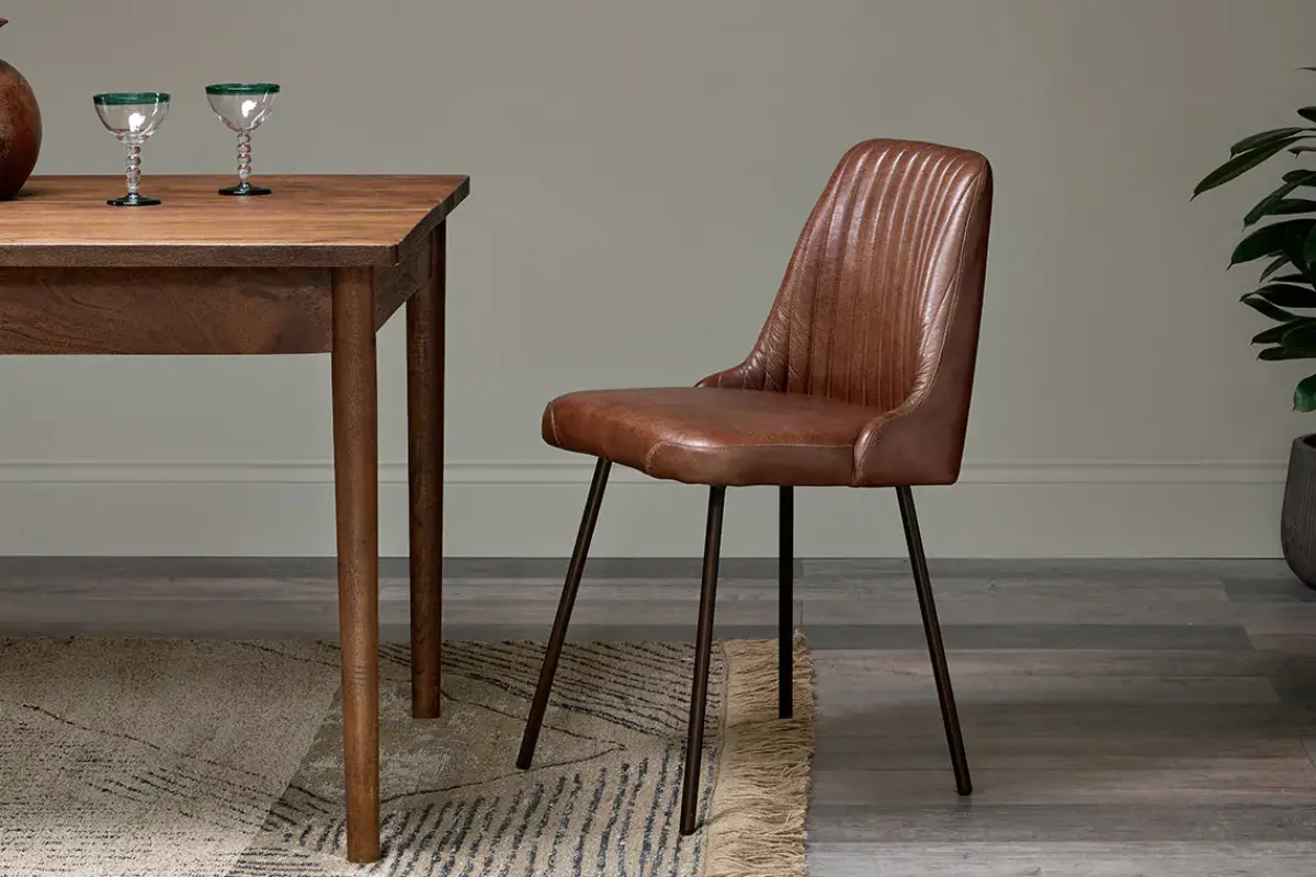 Home Office|Kitchen & Dining^Nkuku Harsha Leather Dining Chair - Chocolate Brown