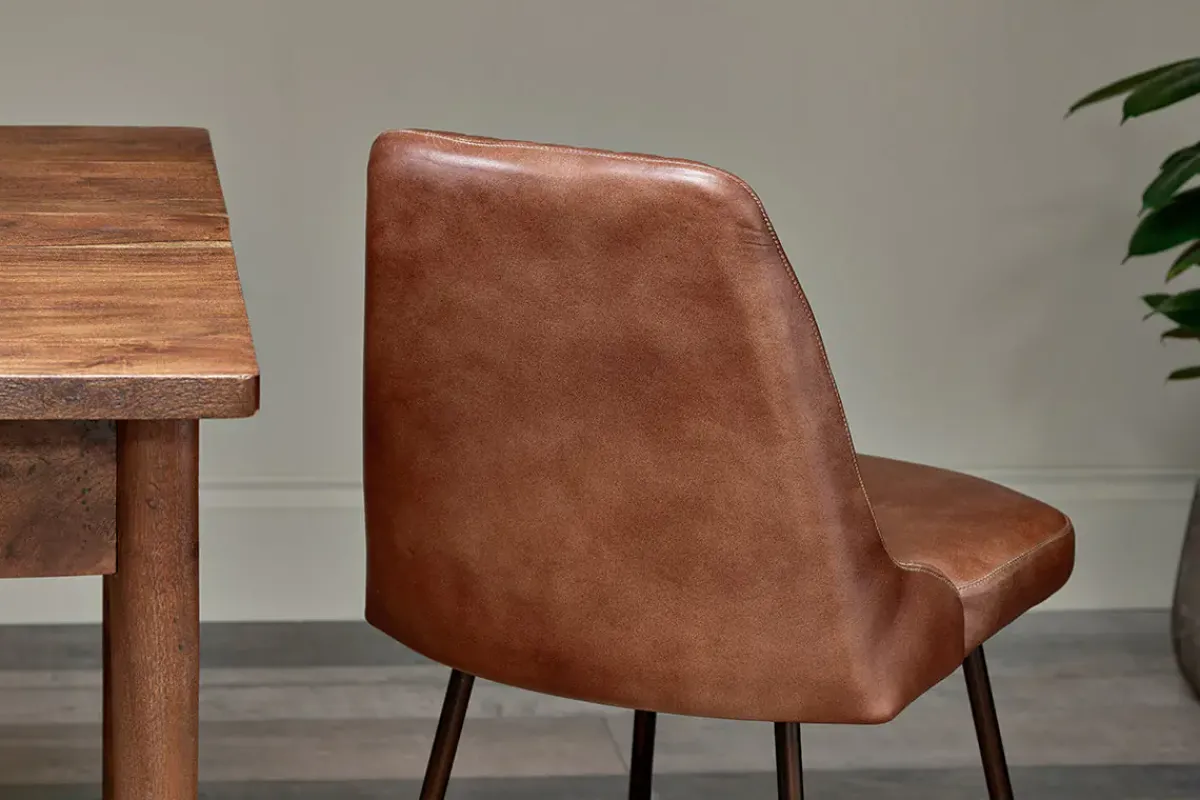 Home Office|Kitchen & Dining^Nkuku Harsha Leather Dining Chair - Chocolate Brown