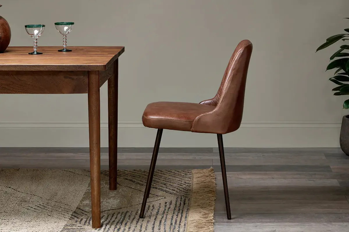 Home Office|Kitchen & Dining^Nkuku Harsha Leather Dining Chair - Chocolate Brown