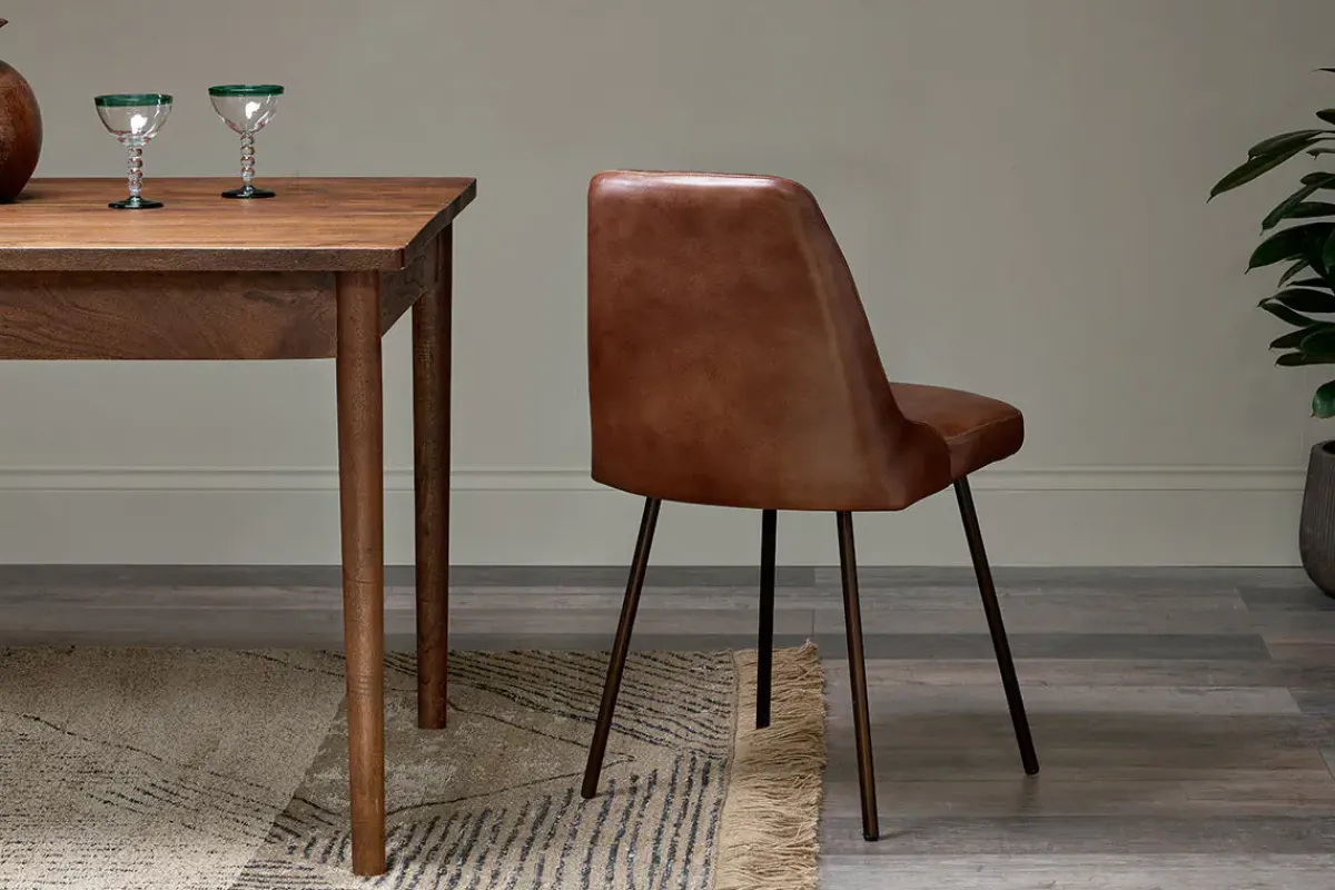 Home Office|Kitchen & Dining^Nkuku Harsha Leather Dining Chair - Chocolate Brown