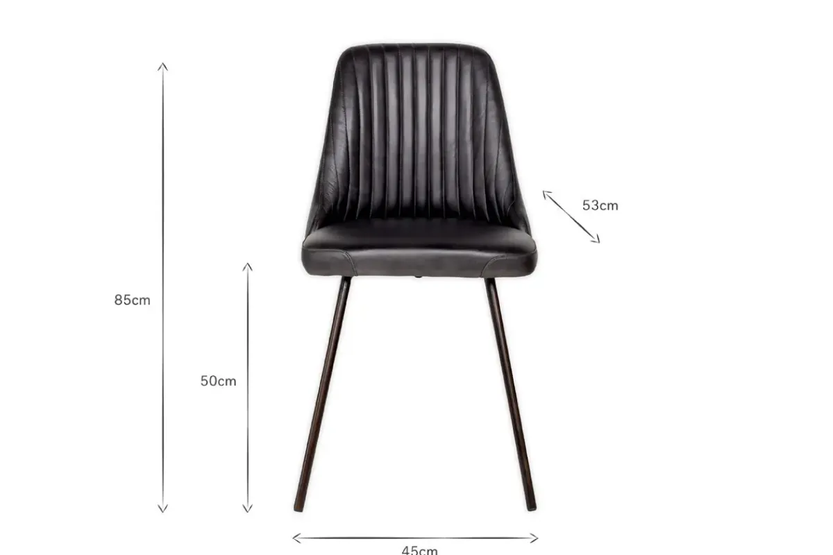 Home Office|Kitchen & Dining^Nkuku Harsha Leather Dining Chair - Aged Black