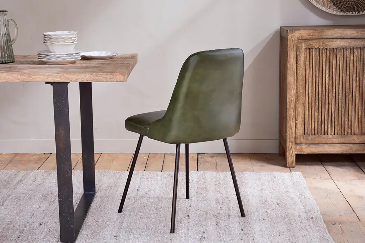 Home Office|Kitchen & Dining^Nkuku Harsha Leather Dining Chair - Rich Green