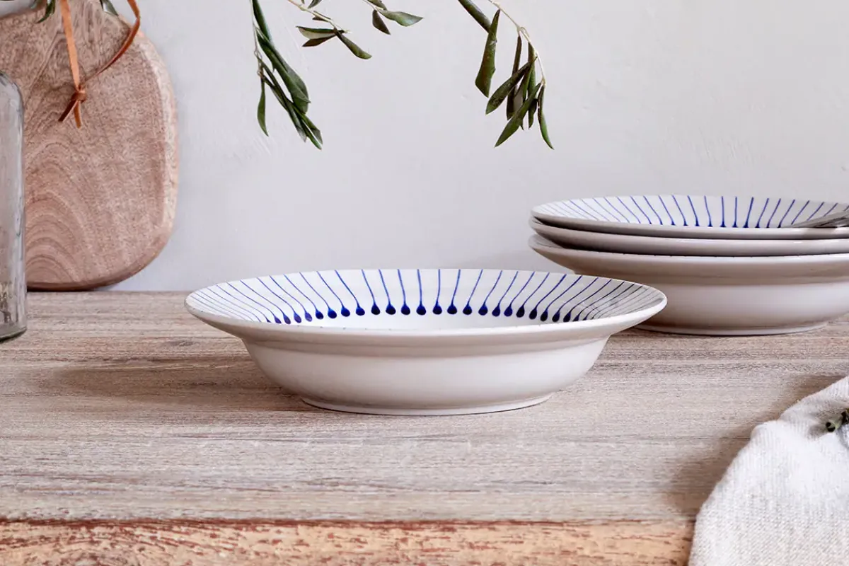 Bowls^Nkuku Iba Pasta Bowl - Indigo