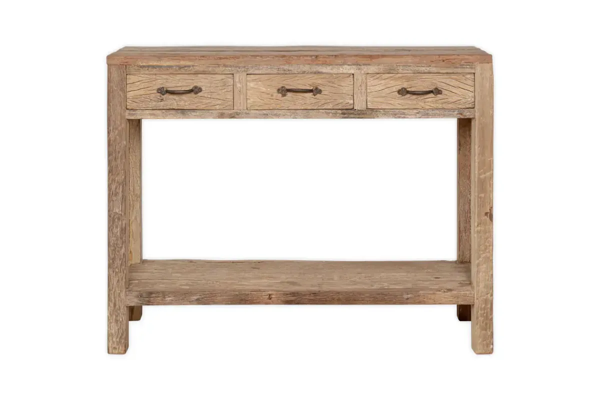 Hallway & Bootroom|Living^Nkuku Ibo Reclaimed Wood 3 Drawer Console Table - Natural