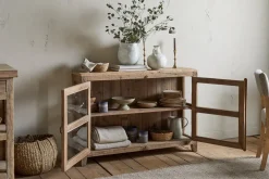 Hallway & Bootroom|Kitchen & Dining^Nkuku Ibo Reclaimed Wood & Glass Sideboard - Natural