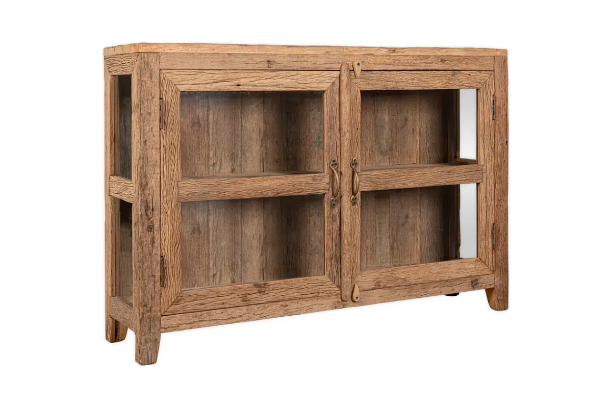 Hallway & Bootroom|Kitchen & Dining^Nkuku Ibo Reclaimed Wood & Glass Sideboard - Natural