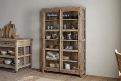 Kitchen & Dining|Cabinets & Sideboards^Nkuku Ibo Reclaimed Wood & Glass Cabinet - Natural - Wide