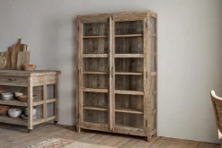 Kitchen & Dining|Cabinets & Sideboards^Nkuku Ibo Reclaimed Wood & Glass Cabinet - Natural - Wide