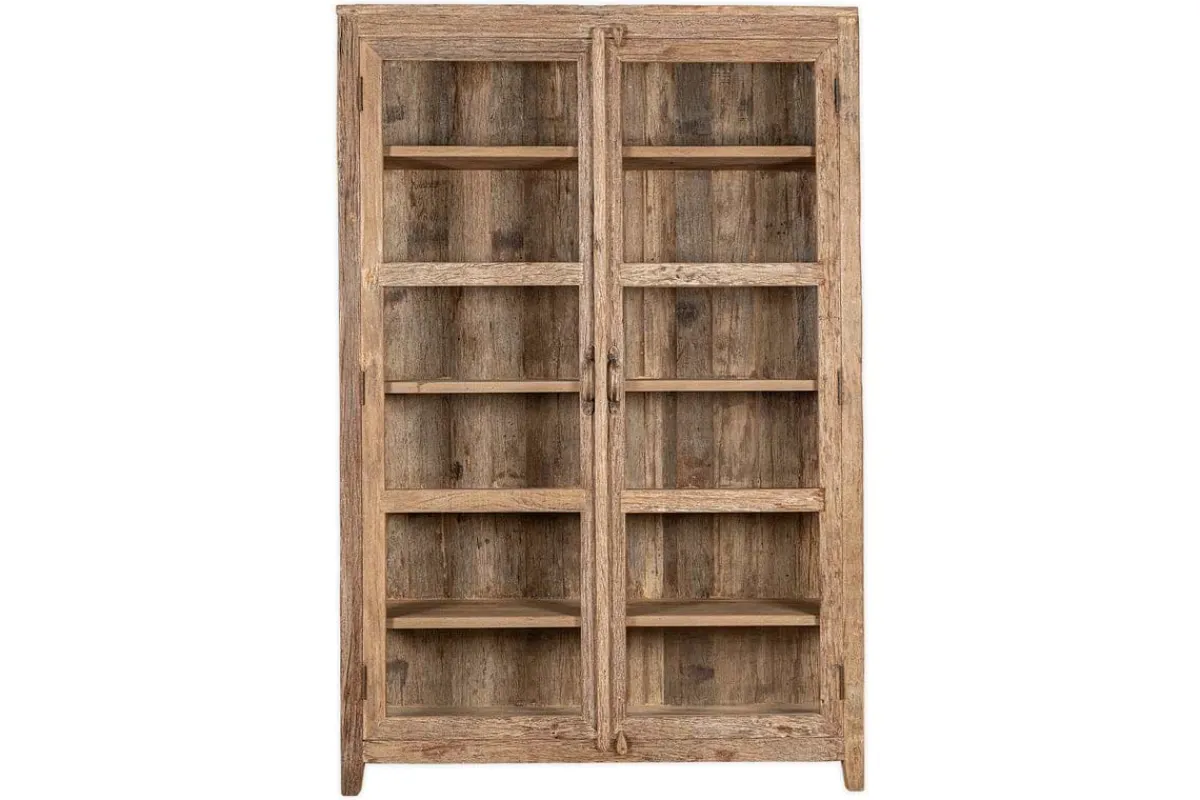 Kitchen & Dining|Cabinets & Sideboards^Nkuku Ibo Reclaimed Wood & Glass Cabinet - Natural - Wide
