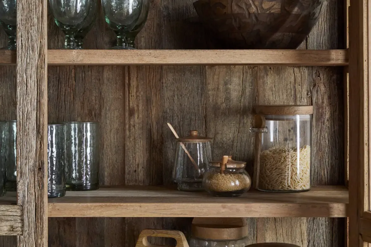 Kitchen & Dining|Cabinets & Sideboards^Nkuku Ibo Reclaimed Wood & Glass Cabinet - Natural - Wide