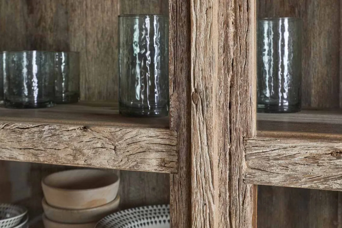 Kitchen & Dining|Cabinets & Sideboards^Nkuku Ibo Reclaimed Wood & Glass Cabinet - Natural - Wide