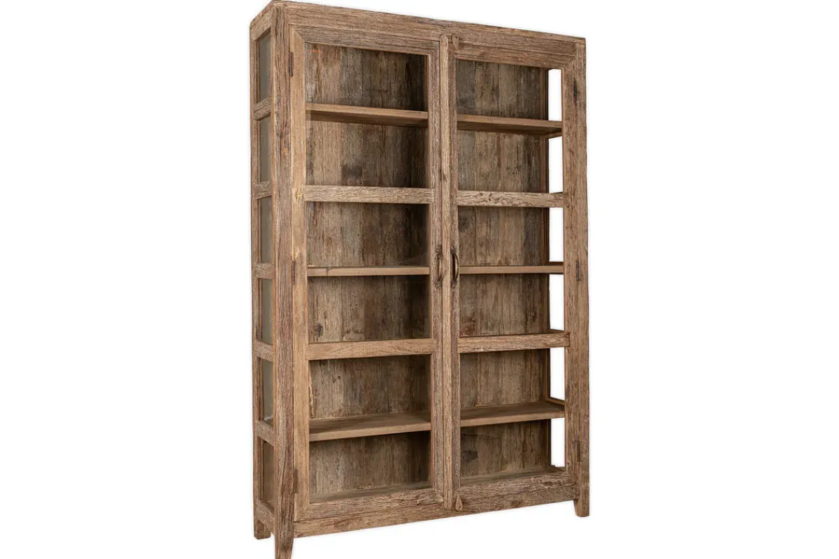 Kitchen & Dining|Cabinets & Sideboards^Nkuku Ibo Reclaimed Wood & Glass Cabinet - Natural - Wide