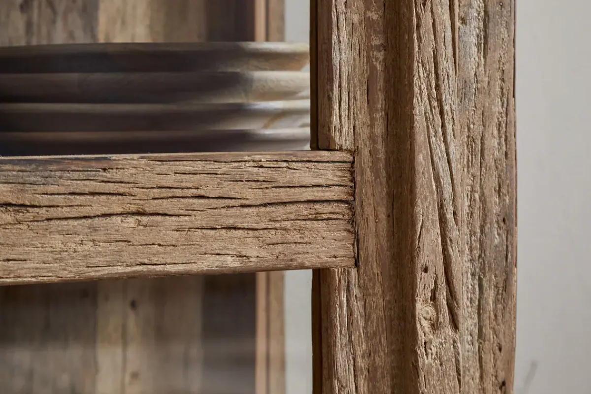 Kitchen Storage|Kitchen & Dining^Nkuku Ibo Reclaimed Wood & Glass Cabinet - Natural - Tall