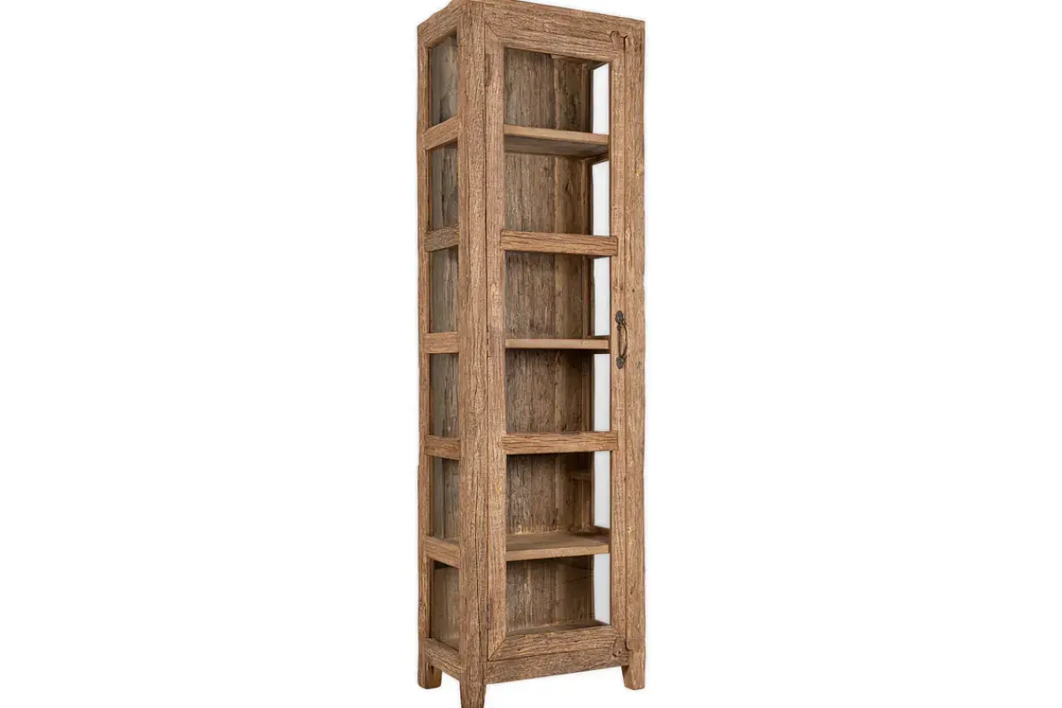 Kitchen Storage|Kitchen & Dining^Nkuku Ibo Reclaimed Wood & Glass Cabinet - Natural - Tall