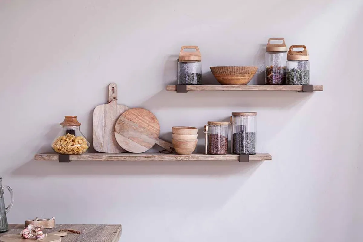 Home Office|Hallway & Bootroom^Nkuku Ibo Reclaimed Wood & Iron Shelf - Natural