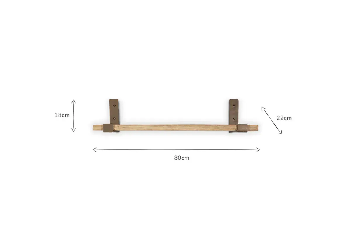 Home Office|Hallway & Bootroom^Nkuku Ibo Reclaimed Wood & Iron Shelf - Natural