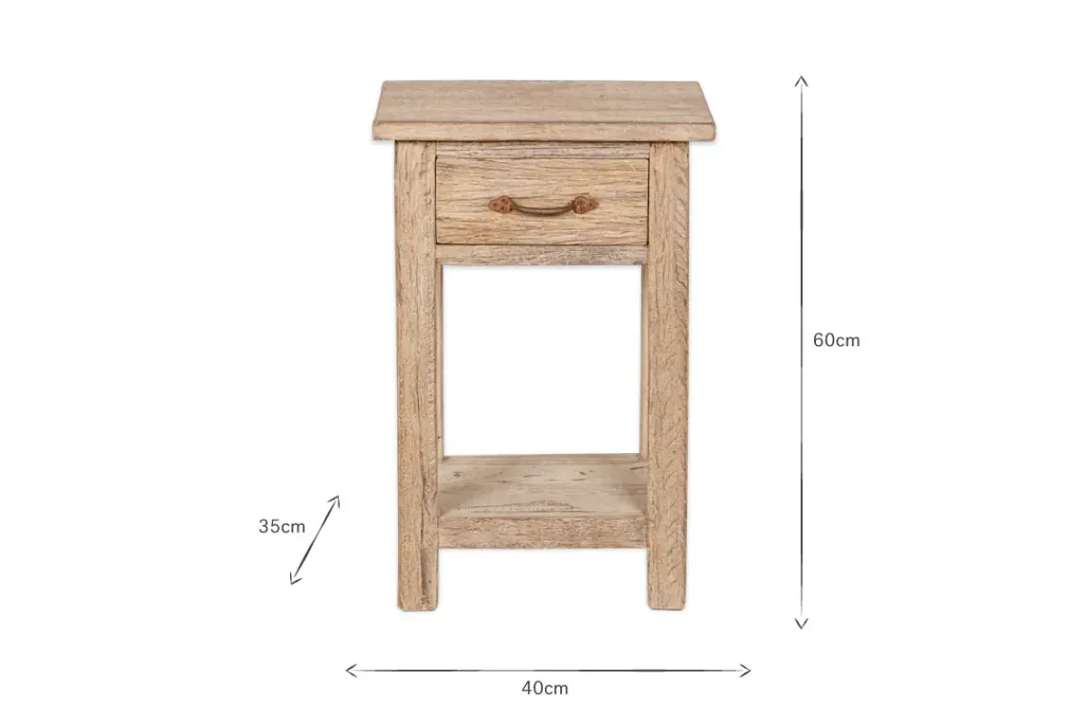 Bedroom|Beside Tables^Nkuku Ibo Reclaimed Wood Bedside Table - Natural
