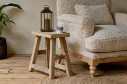 Living|Side Tables^Nkuku Ibo Reclaimed Wood Low Stool - Natural