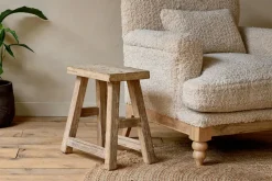 Living|Side Tables^Nkuku Ibo Reclaimed Wood Low Stool - Natural