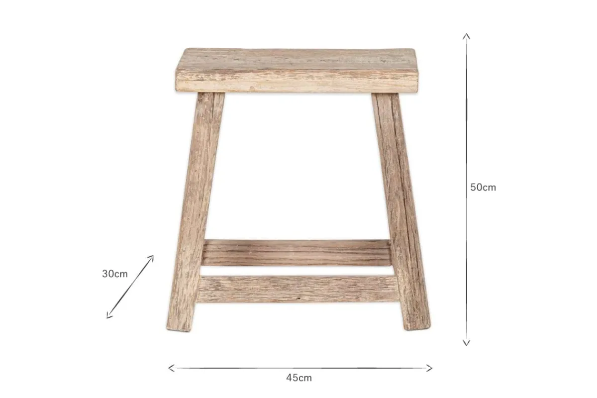 Living|Side Tables^Nkuku Ibo Reclaimed Wood Low Stool - Natural