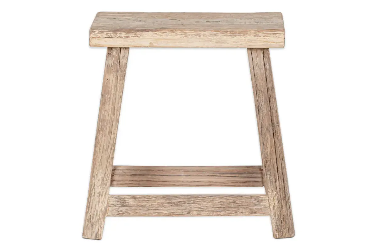 Living|Side Tables^Nkuku Ibo Reclaimed Wood Low Stool - Natural